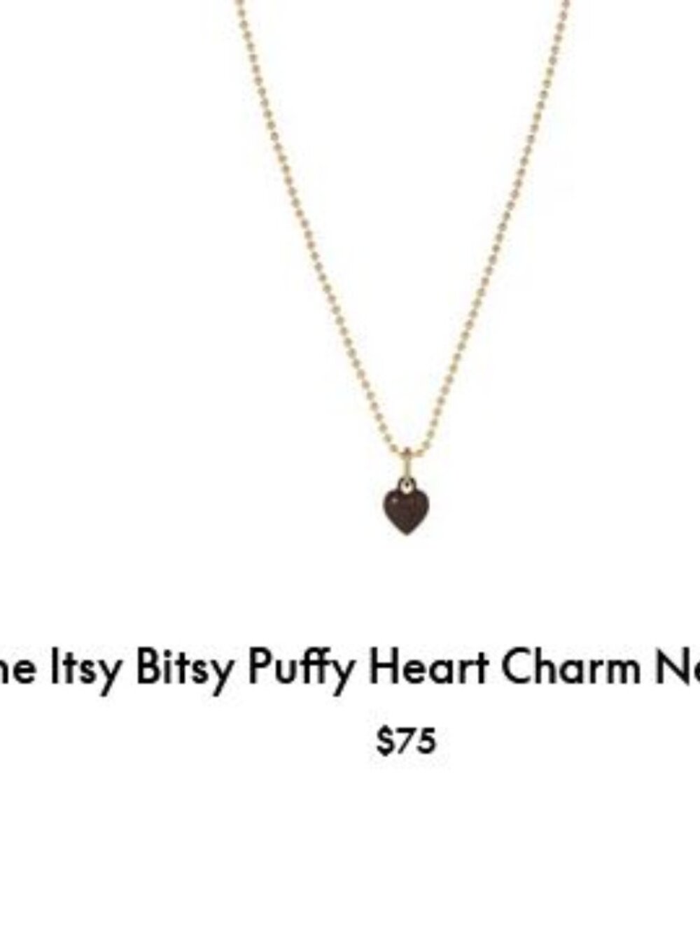 Roxanne Assoulin The Itsy Bitsy Puffy Heart Charm Necklace Bark